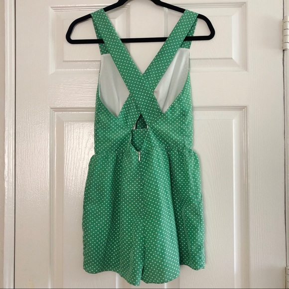 Pins & Needles |  Green Tie-Front Pinup Romper - Picture 4 of 7